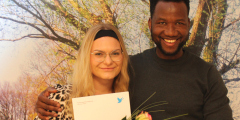 Geldern: Stellv. Pflegedienstleiterin Meike Bartels neben Pflegedienstleiter Abdoul Karim Kouraogo.