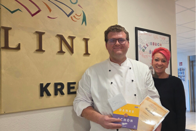Krefeld: Küchenleiter Andreas Hinz neben Einrichtungsleiterin Sandra Trispel.